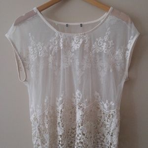 Sheer White Lace Top